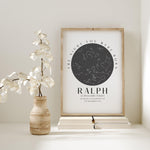 40th Birthday Gift, Star Map Print, 50th Birthday Gift, The night you were born star map print, Star Map Gift Birthday, Gifts Him and Her - Glam and Co 