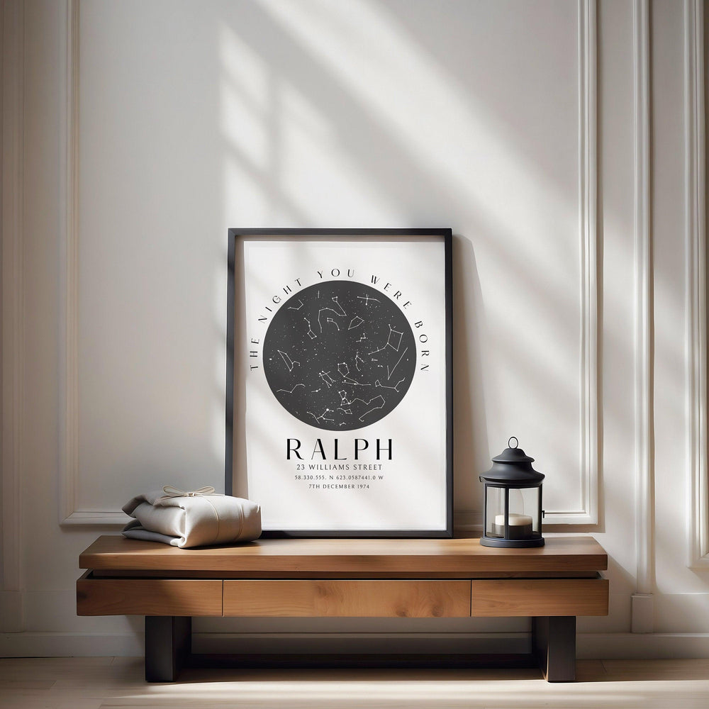 50th Birthday Gift, Star Map Print, The night you were born star map print, Star Map Gift for Birthday, Birthday Gifts for Him and Her, Map - Glam and Co 