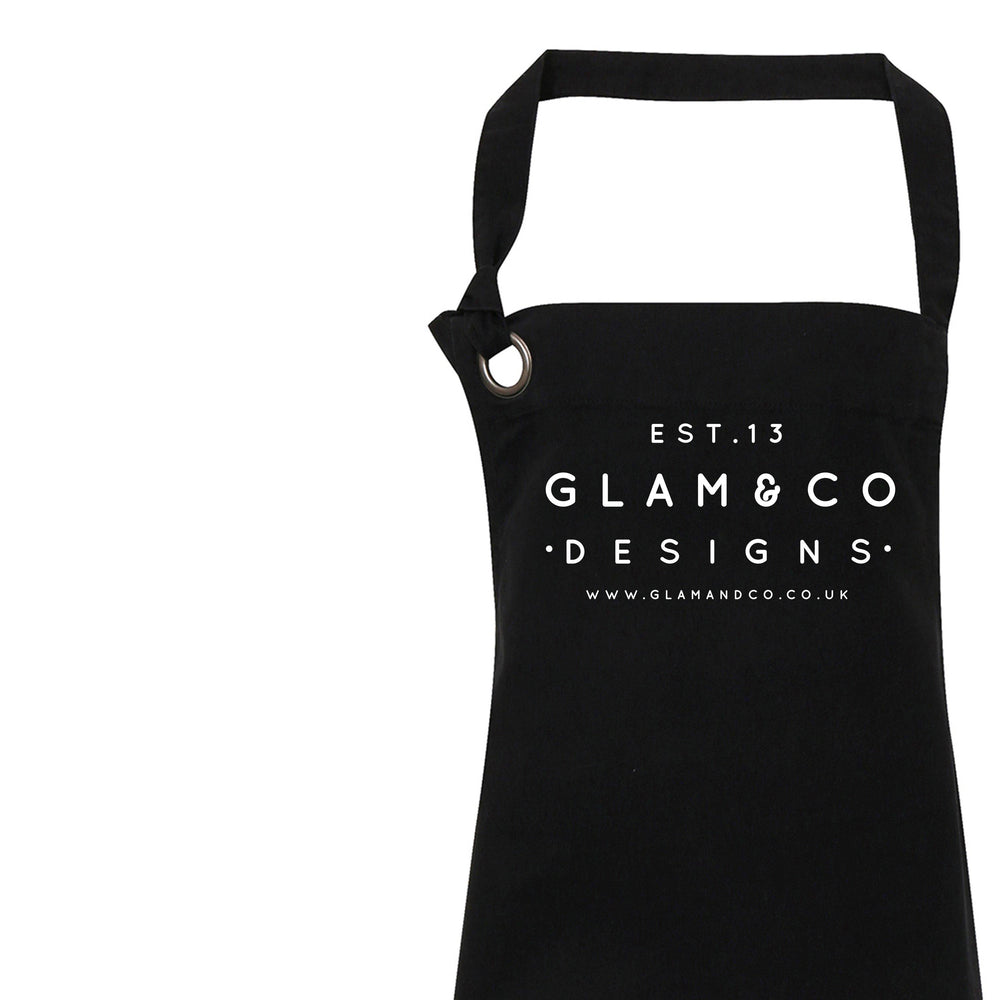 Logo Design Apron | Aprons for Women | Aprons for Men | Logo Apron - Natural Apron - Glam and Co 