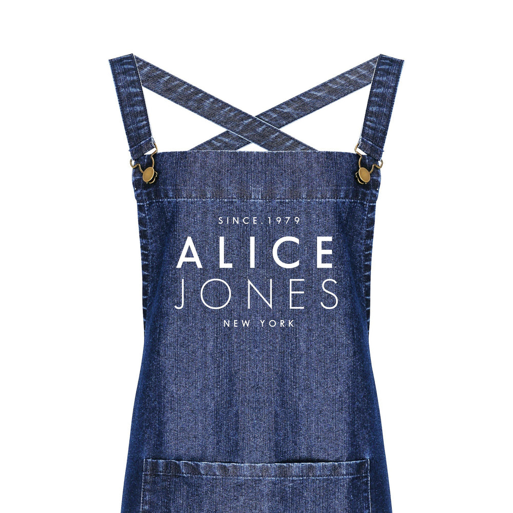 Personalised Denim Barista Style Apron | Aprons for Men and Women - Glam & Co Designs Ltd