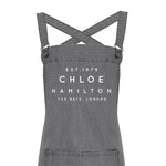 Personalised Denim Barista Style Apron | Aprons for Men and Women - Glam & Co Designs Ltd