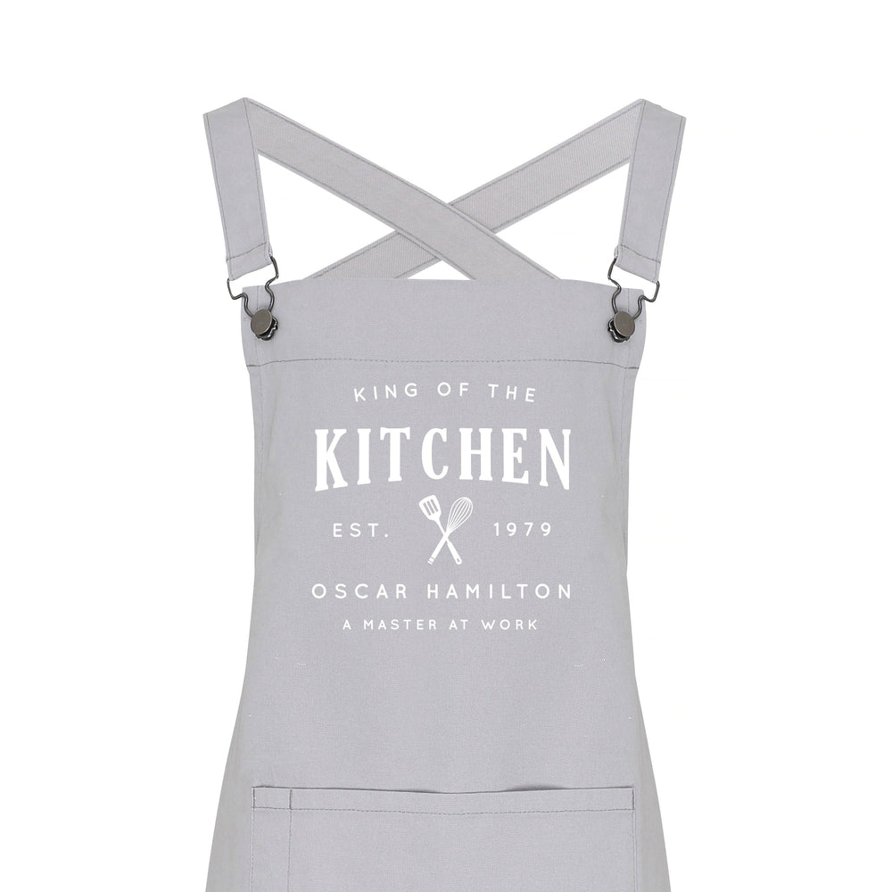 Personalised Barista Aprons | King of the Kitchen Apron - Glam & Co Designs Ltd