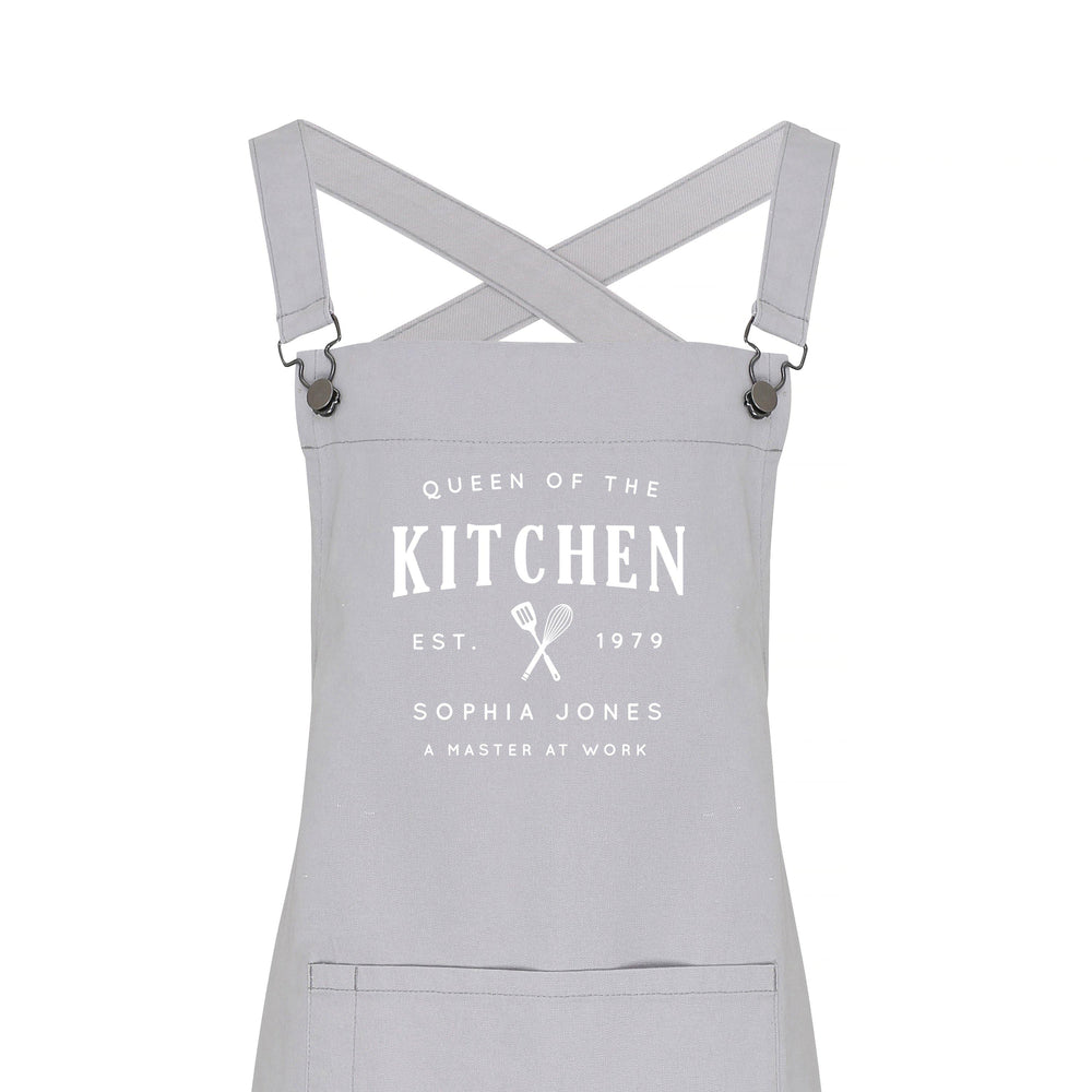 Personalised Barista Style Apron | Queen of the Kitchen - Glam & Co Designs Ltd