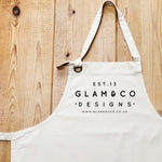 Logo Design Apron Sets | Aprons for Women | Aprons for Men | Design your own Logo Apron - Glam and Co 