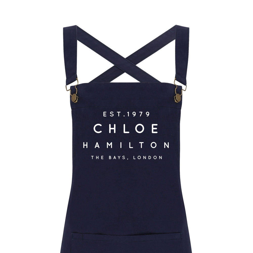 Personalised Denim Barista Style Apron | Aprons for Men and Women - Glam & Co Designs Ltd