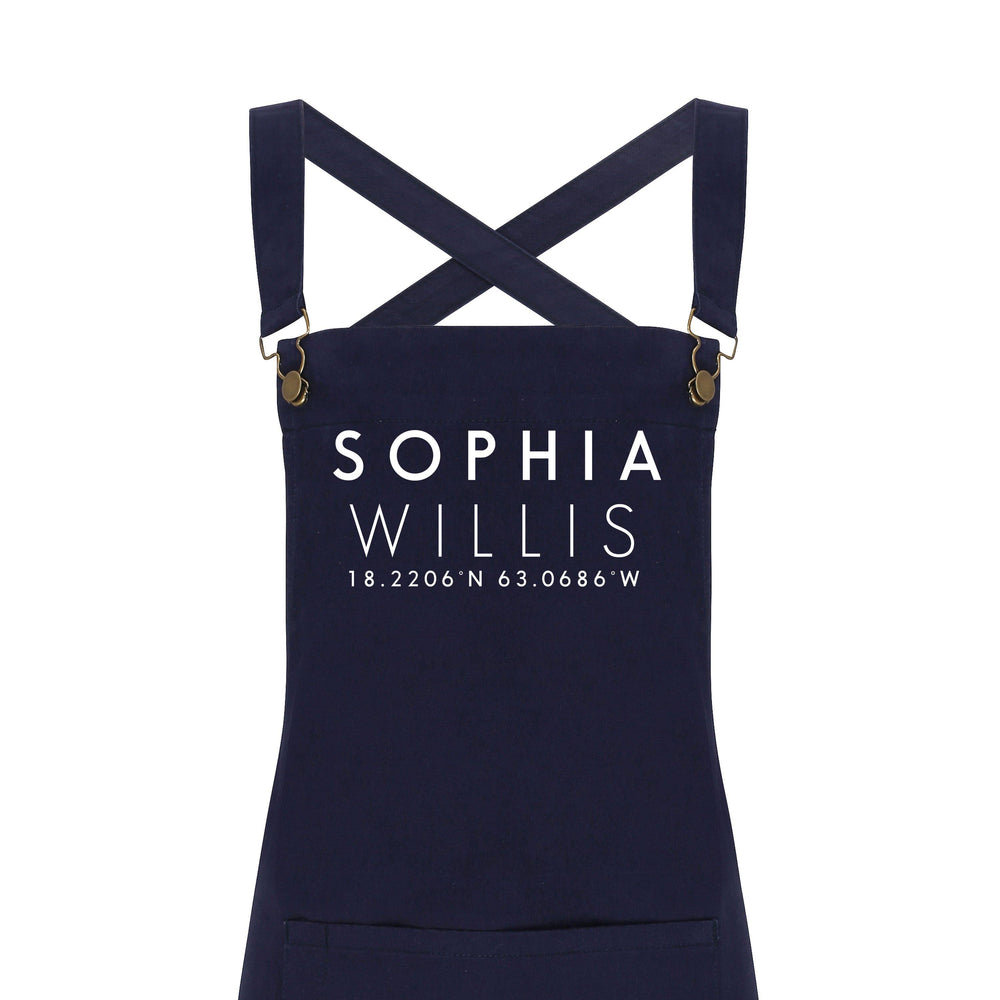 Personalised Denim Barista Style Apron | Aprons for Men and Women | Co-Ordinates Apron - Glam & Co Designs Ltd