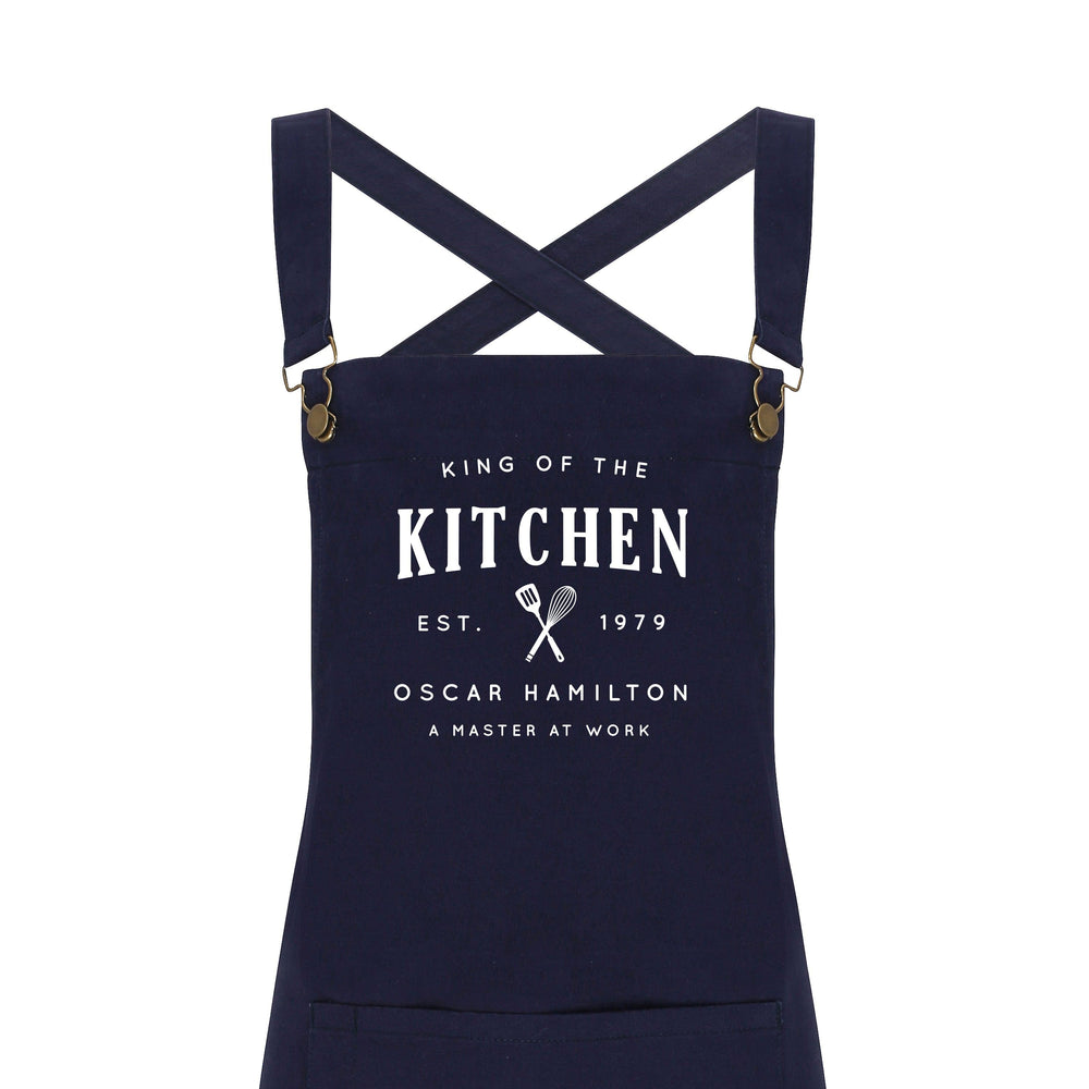 Personalised Barista Aprons | King of the Kitchen Apron - Glam & Co Designs Ltd