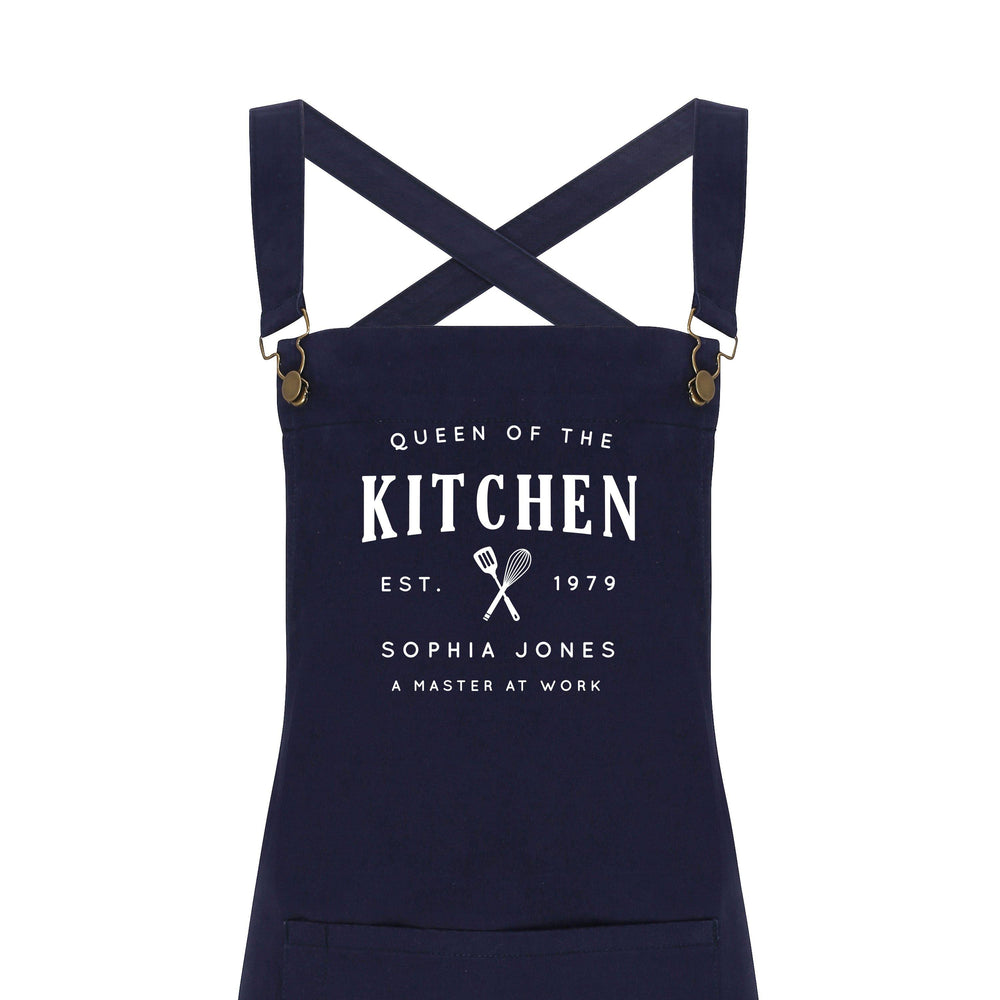 Personalised Barista Style Apron | Queen of the Kitchen - Glam & Co Designs Ltd