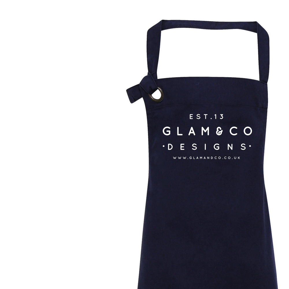 Logo Design Apron | Aprons for Women | Aprons for Men | Logo Apron - Natural Apron - Glam and Co 