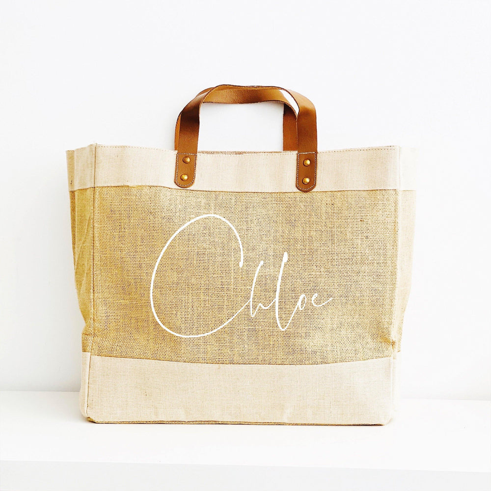 Personalised Jute Tote Bag - Custom Name