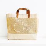 Personalised Jute Tote Bag - Custom Name