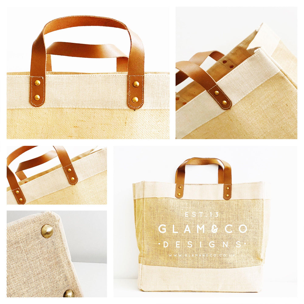 Personalised Jute Tote Bag | Mrs Bag - Glam and Co 