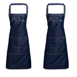 Mr and Mrs Gift Ideas | Personalised Denim Apron | Personalised Apron for Mr and Mrs | Gift ideas for Weddings | Him and Her Gift Ideas