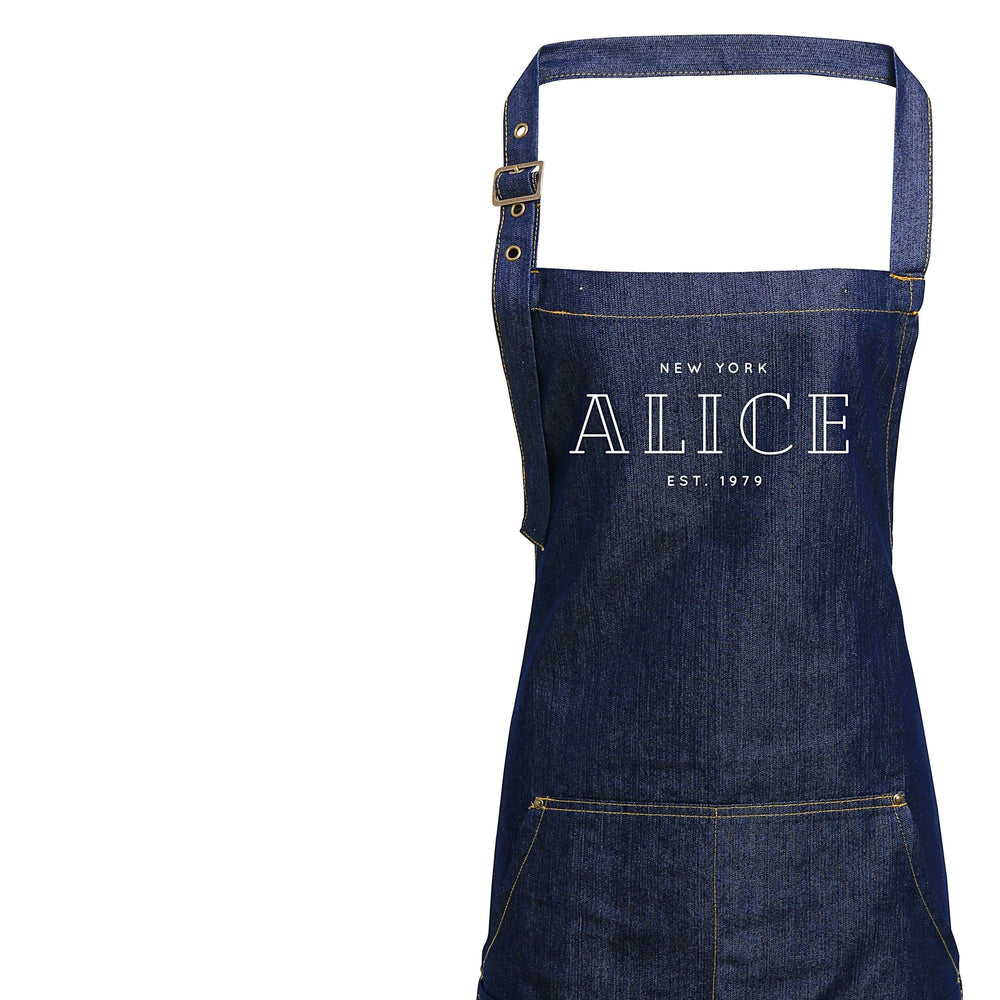 Personalised Denim Apron | Aprons for Women | Birthday Gift Ideas | Vintage Style Custom Apron | Personalised Apron