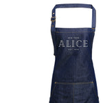 Personalised Denim Apron | Aprons for Women | Birthday Gift Ideas | Vintage Style Custom Apron | Personalised Apron