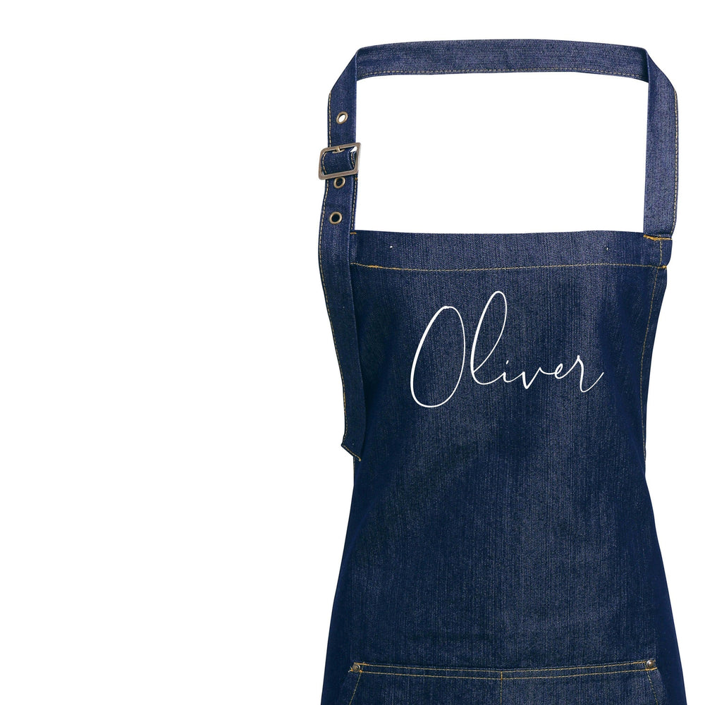 Personalised Denim Apron | Aprons for Men | Birthday Gift Ideas | Vintage Style Custom Apron | Personalised Apron