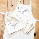 Personalised Kids Baking Set or Apron, Kids Name Baking Set