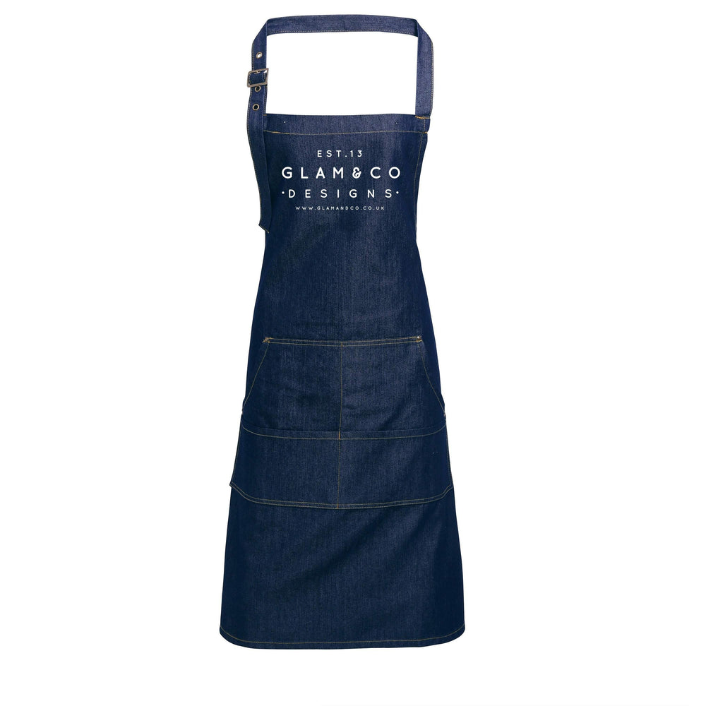 Personalised Denim Aprons | King of the Kitchen Apron | Aprons for Men | Custom apron for Him | Personalised Apron | Custom Denim Apron - Glam and Co 