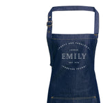 Personalised Denim Apron | Vintage Style Custom Apron | Forty and Fabulous Gift Ideas | 40th Birthday Gift Ideas | Personalised Apron