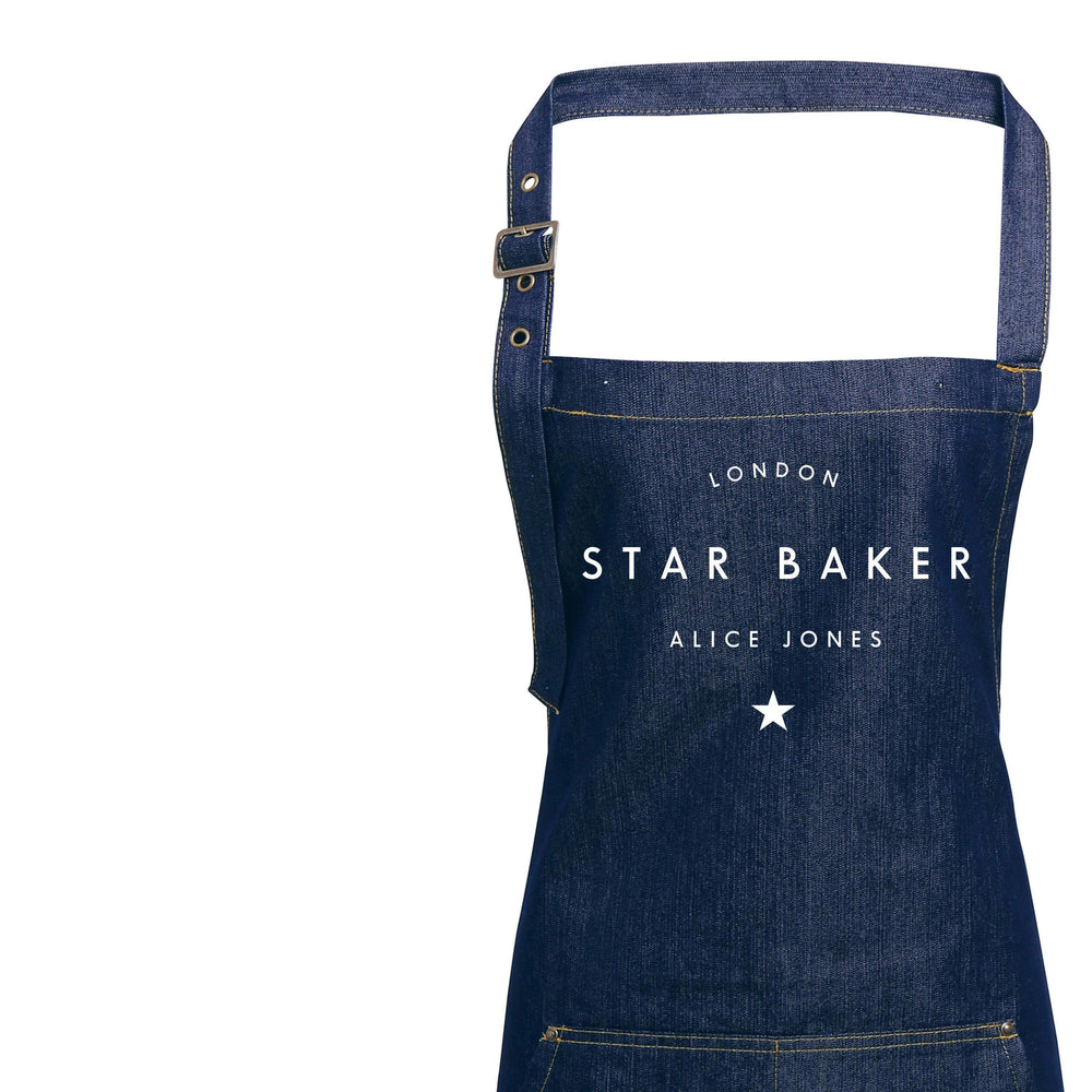 Personalised Denim Apron | Star Baker Apron | Aprons for Men | Aprons for Women | Personalised Apron | Vintage Style Apron | Denim Apron